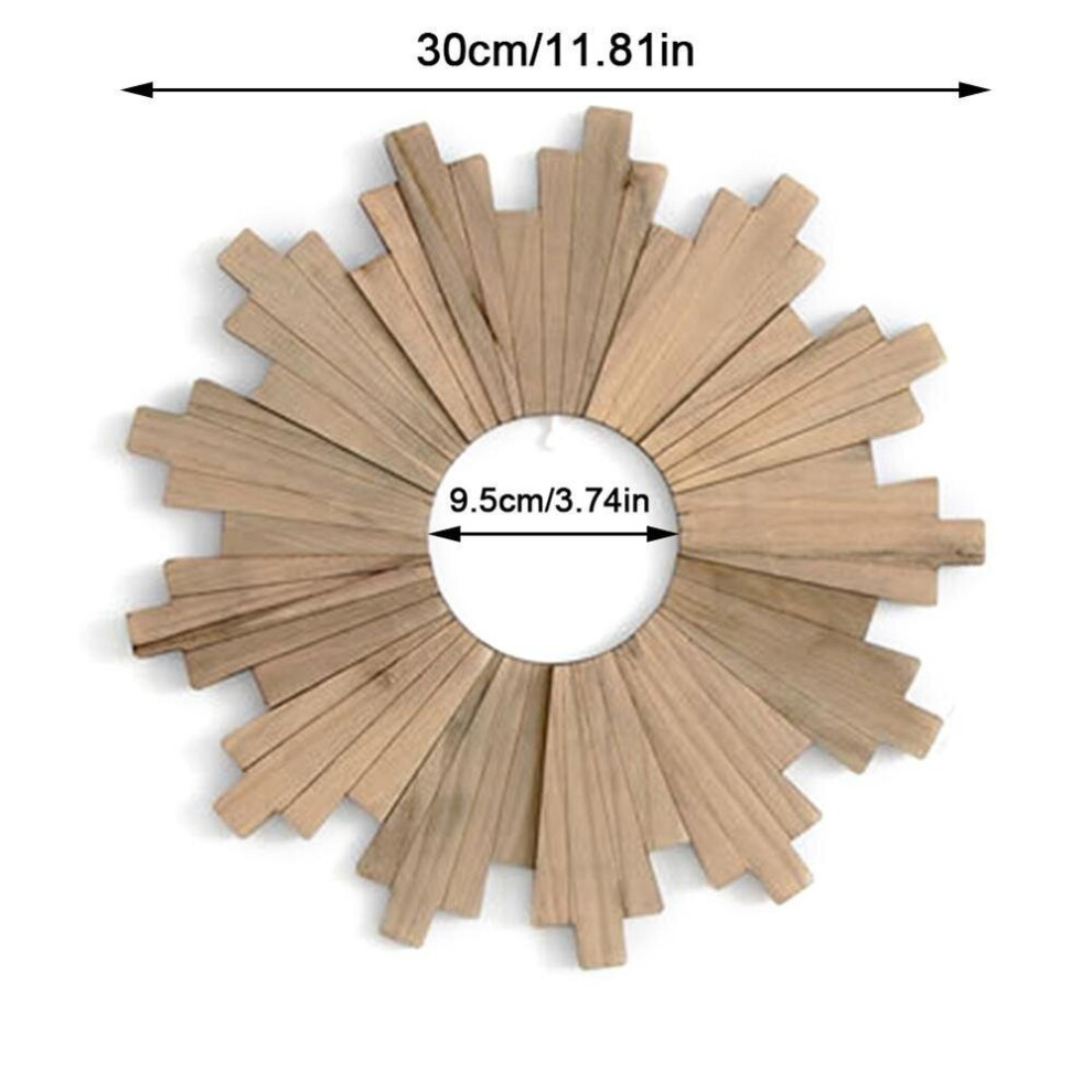 Sun Ring Wooden Mirror Frame Pendant Background Corridor Porch Ornament Mirror Wall Hanging Round Mirror Frame Home Decor - Image 6