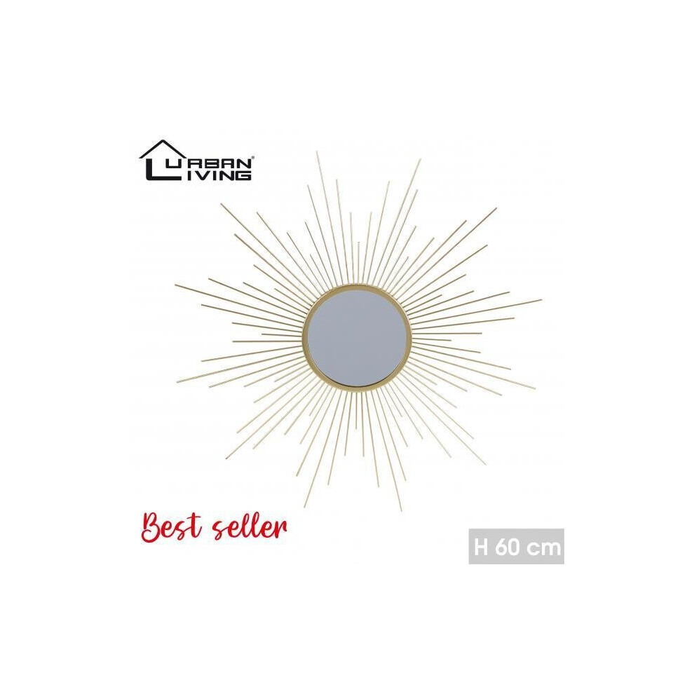 Sun Shape Gold Metal Mirror 60CM