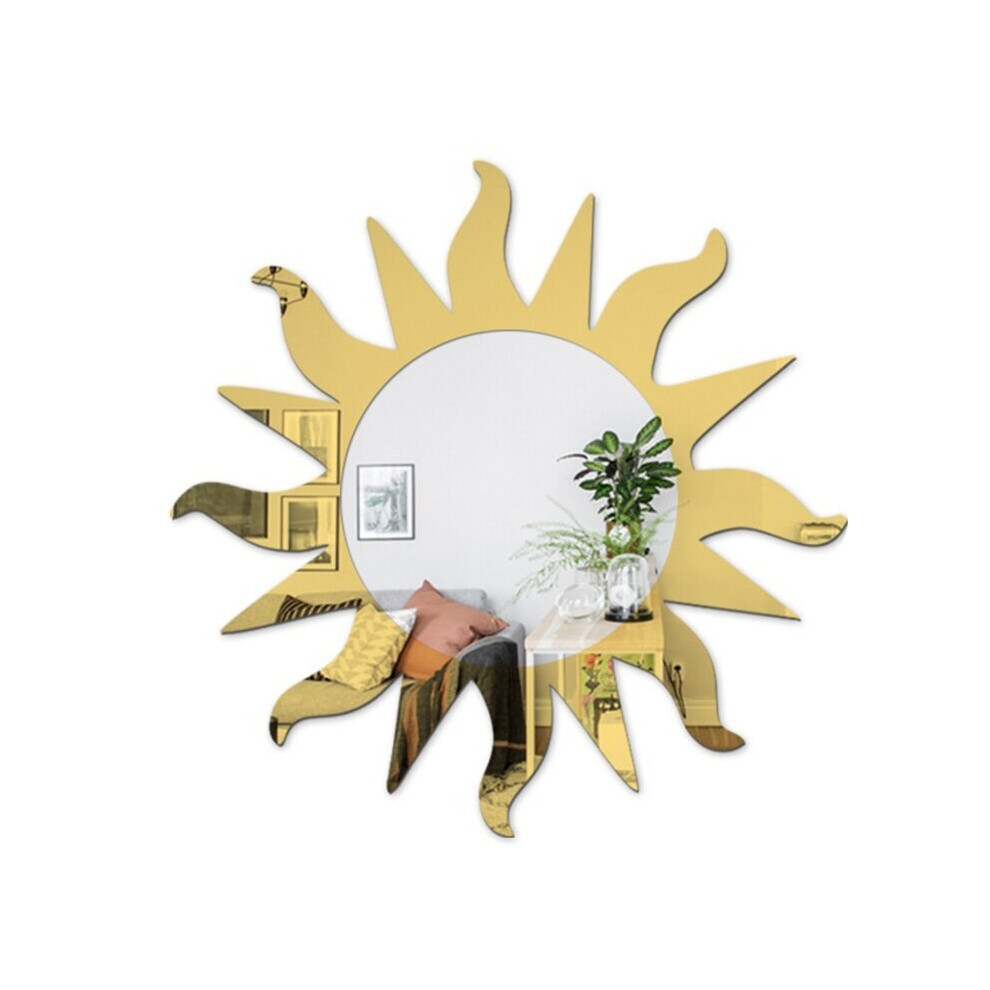 Sun Shaped Acrylic Mirror Wall Stickers DIY Geometric Adhesive Wall Decal Decor