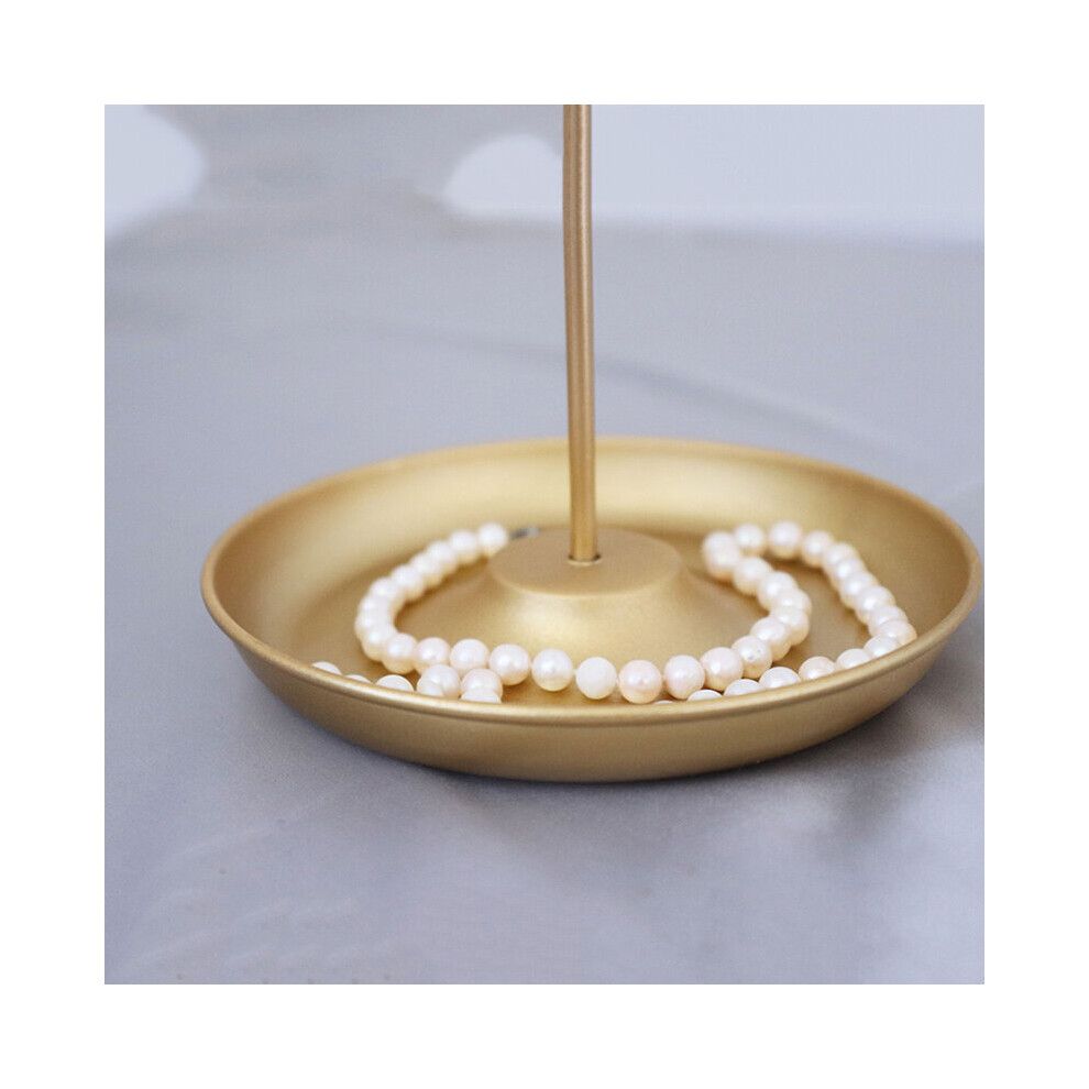 Tabletop Makeup Mirror with Jewelry Storage Base, Vintage Mirror Golden Wrought Iron Eye Mirror Bathroom Bedroom Dressing Mirror - Image 6