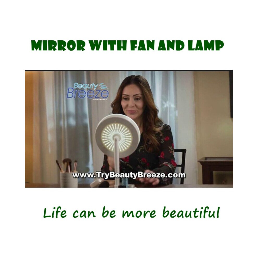 Touch type three in one fan mirror desktop LED makeup mirror light makeup aluminum mirror sweat makeup mirror - Image 3