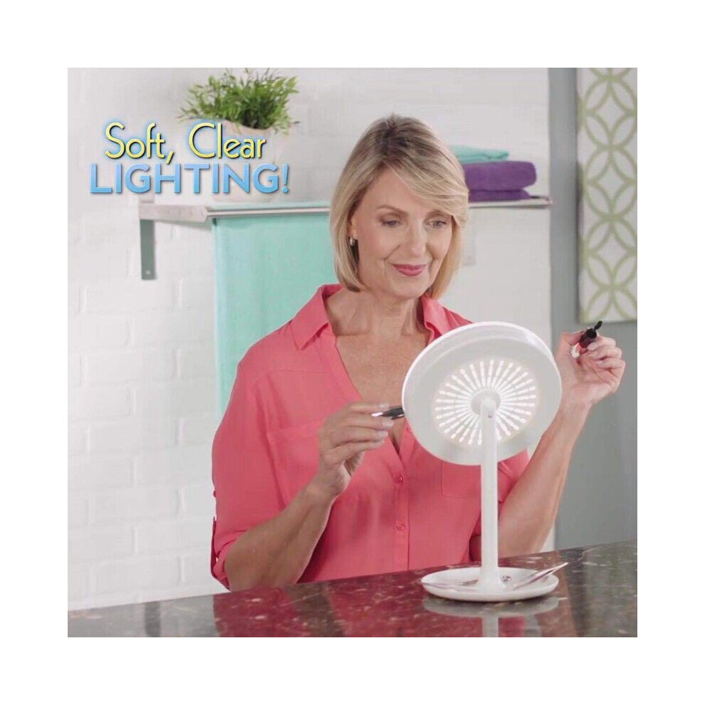 Touch type three in one fan mirror desktop LED makeup mirror light makeup aluminum mirror sweat makeup mirror - Image 5