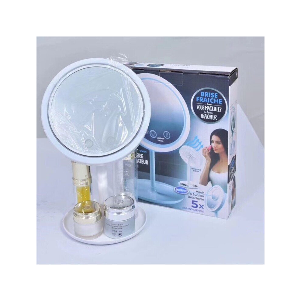 Touch type three in one fan mirror desktop LED makeup mirror light makeup aluminum mirror sweat makeup mirror