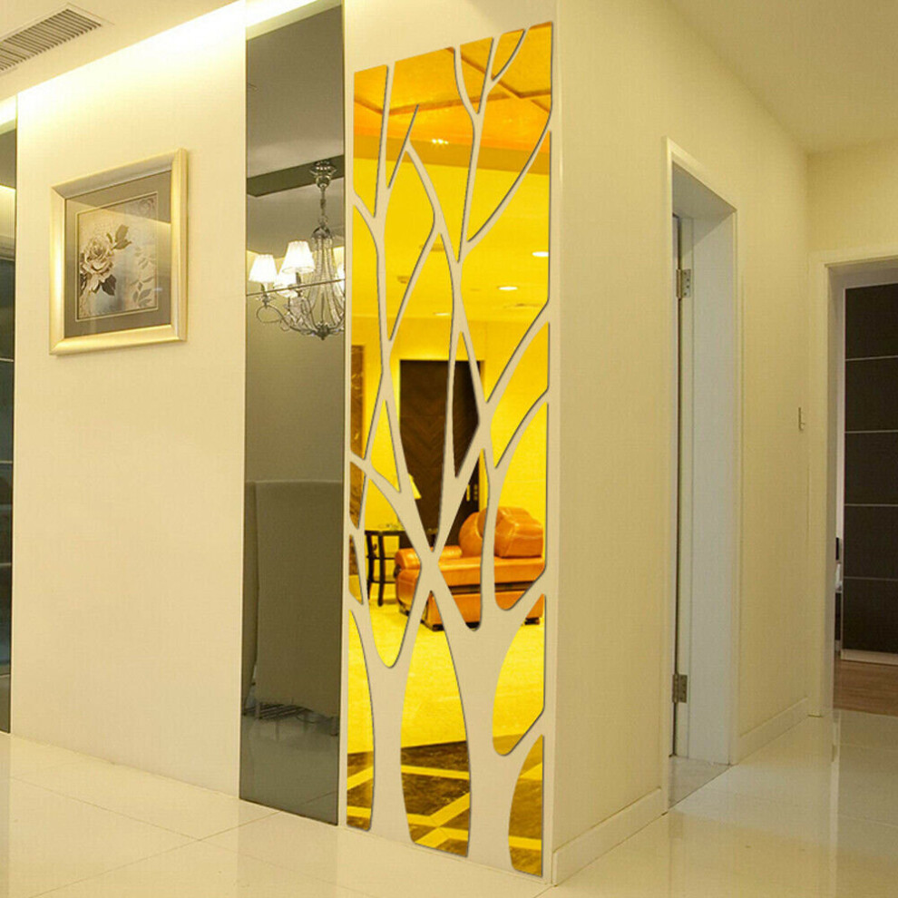 US 3D Acrylic Tree Mirror Wall Sticker Removable DIY Art Decal Home Decor Mural 100X28CM