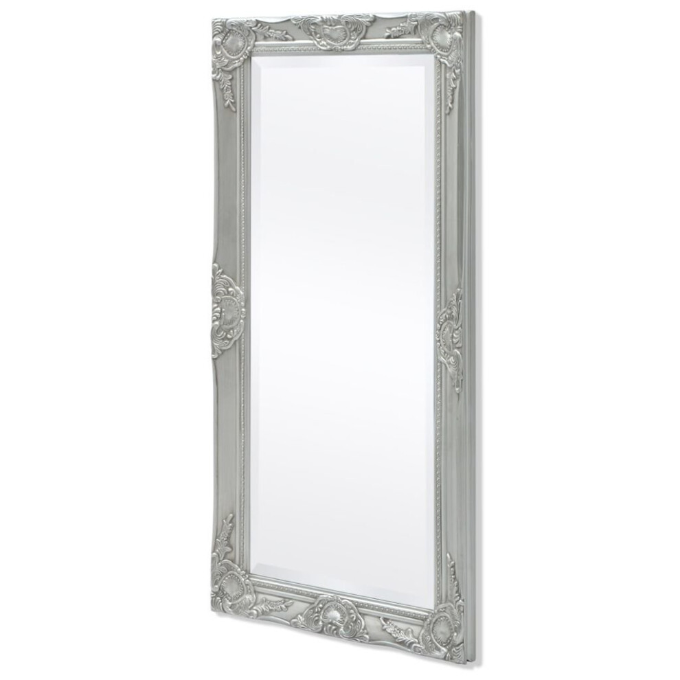 Silver Baroque-Style Hanging Wall Mirror 100 x 50cm