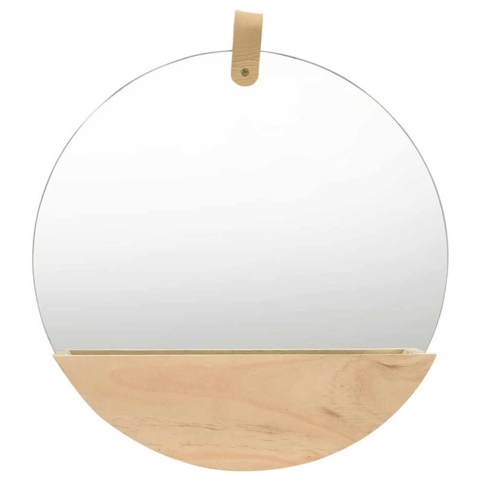 vidaXL Solid Pinewood Wall Mirror 35 cm Wall-mounted Mirror Home Decoration