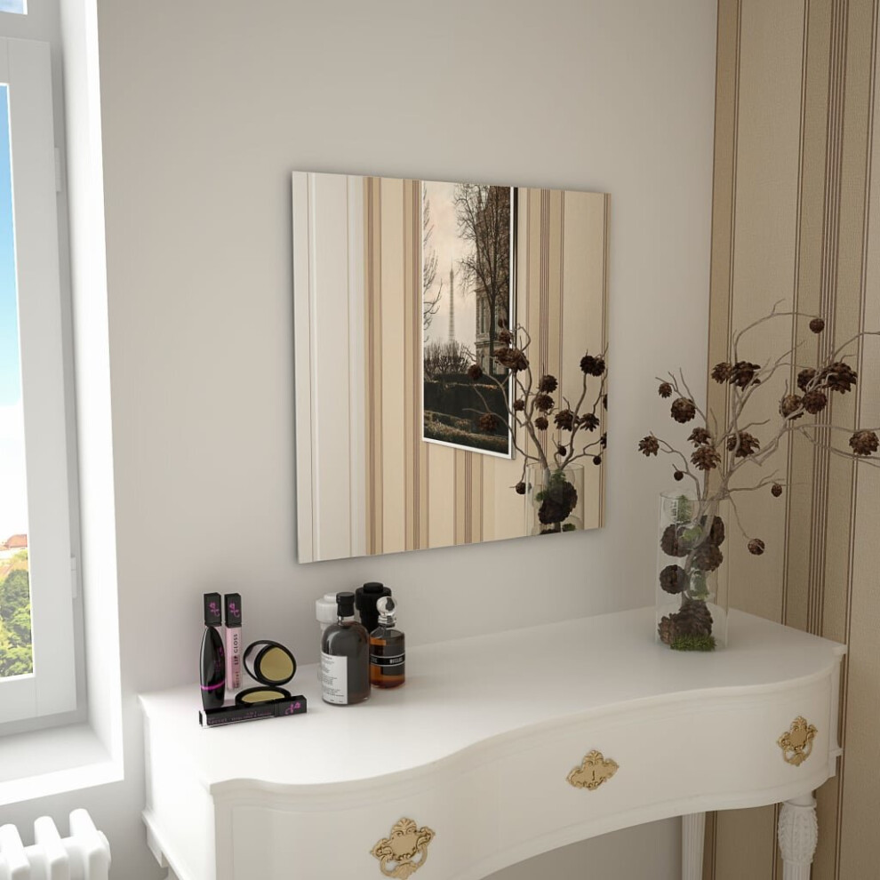 Wall Mirror 60x60cm Square Glass Bedroom Vanity Makeup Dressing Decor