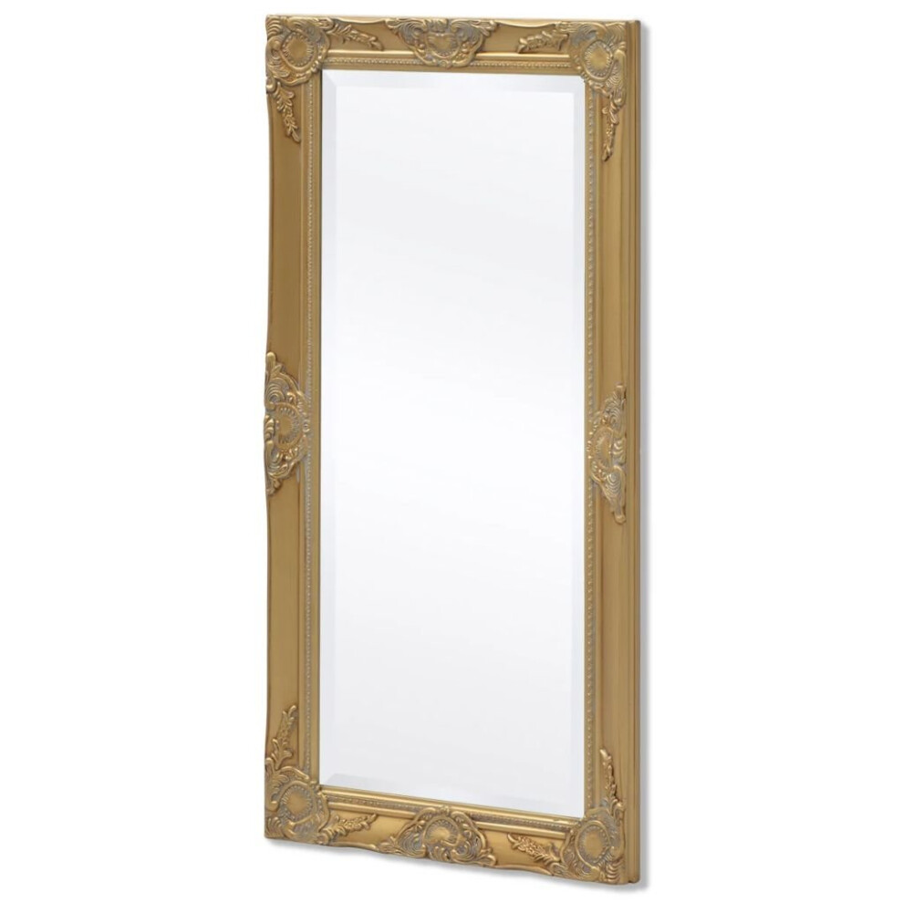 Wall Mirror Baroque Style 100x50 cm Gold Hanging Vanity Glass Antique