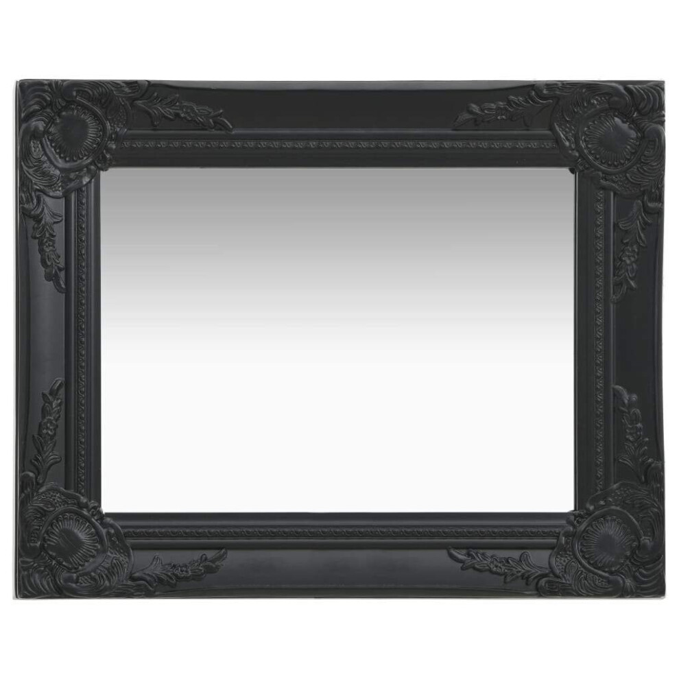 Wall Mirror Baroque Style 50x40 cm Black