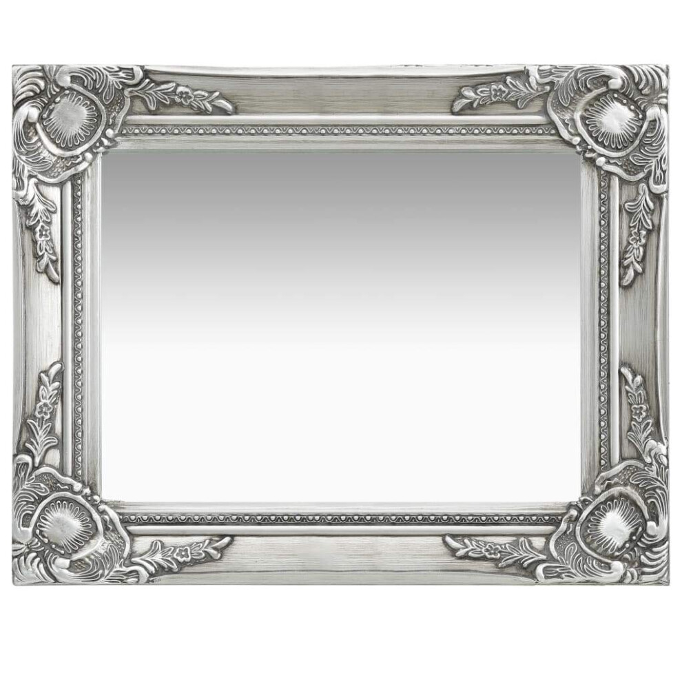 Wall Mirror Baroque Style 50x40 cm Silver