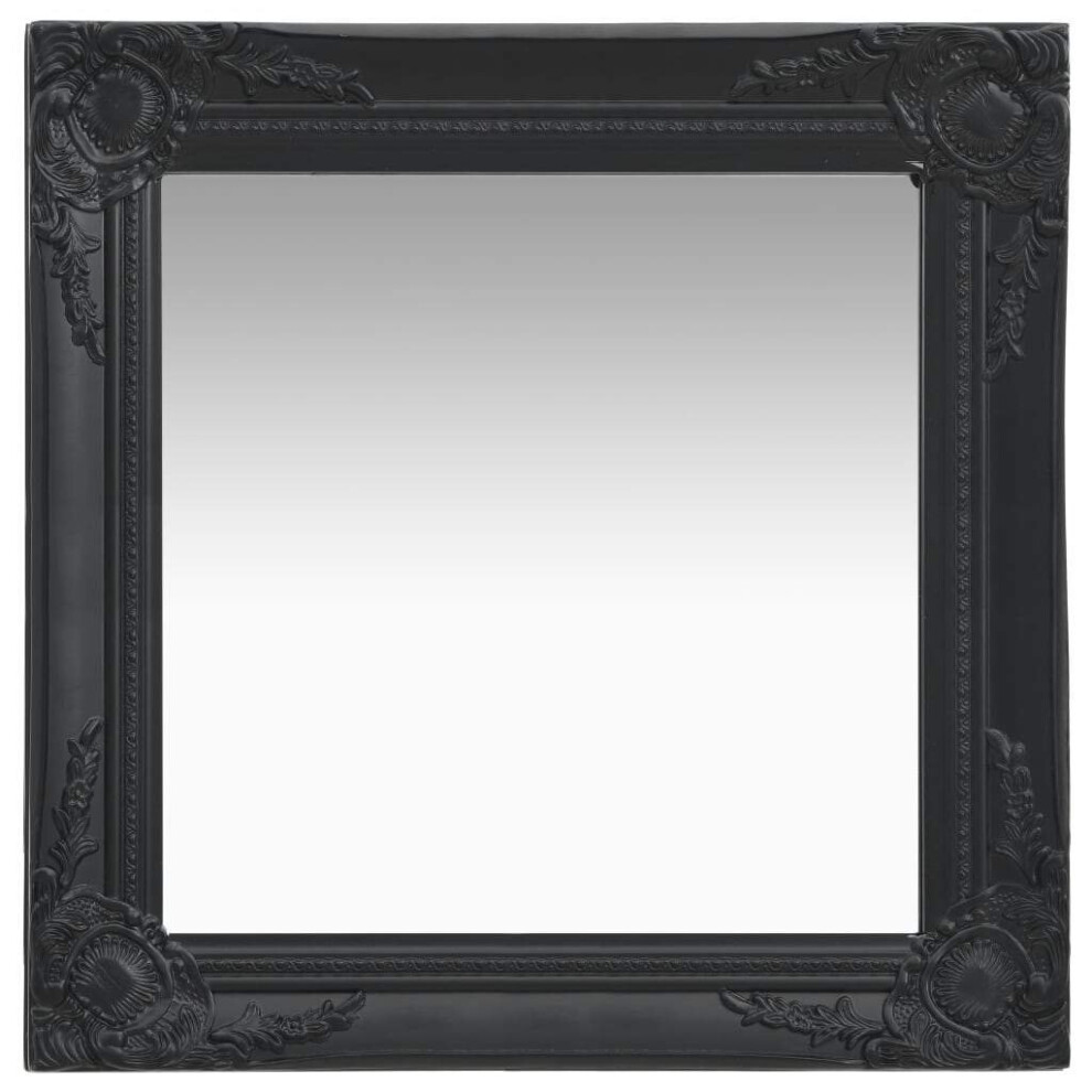 vidaXL Wall Mirror Baroque Style 50x50 cm Black