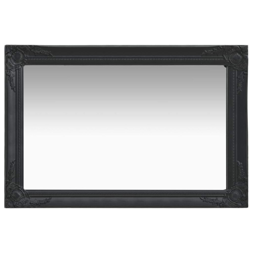 Wall Mirror Baroque Style 60x40 cm Black