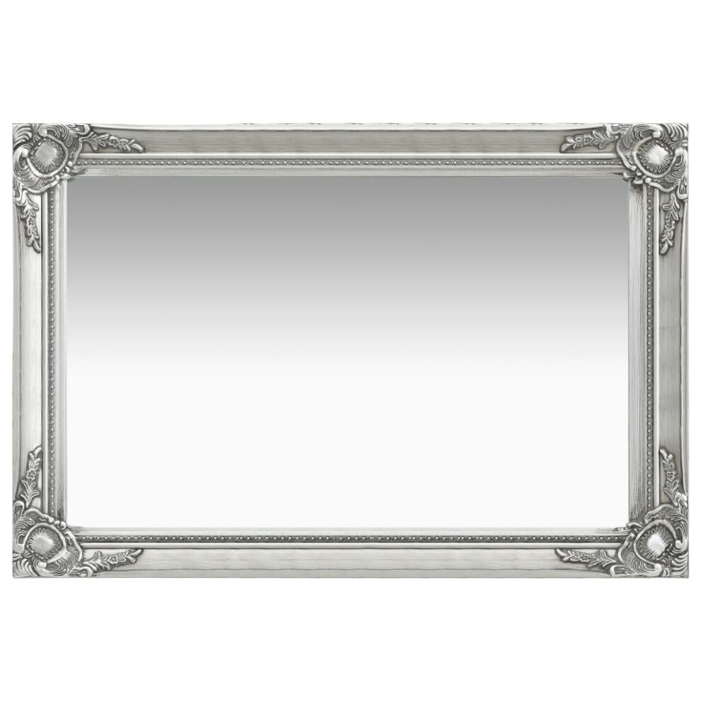 Wall Mirror Baroque Style 60x40 cm Silver