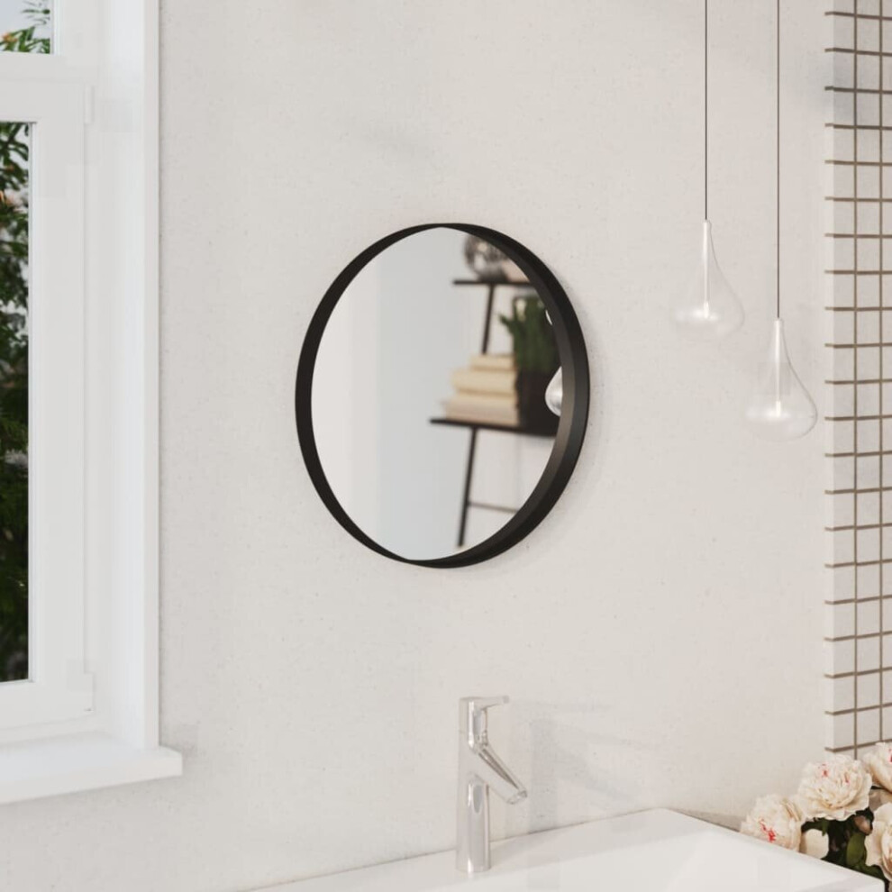 Wall Mirror Black 40 cm Bathroom Hallway Decoration Hanging Mirror