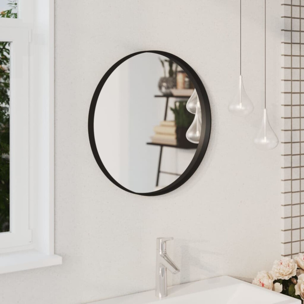 Wall Mirror Black 50 cm Bathroom Hallway Decoration Hanging Mirror