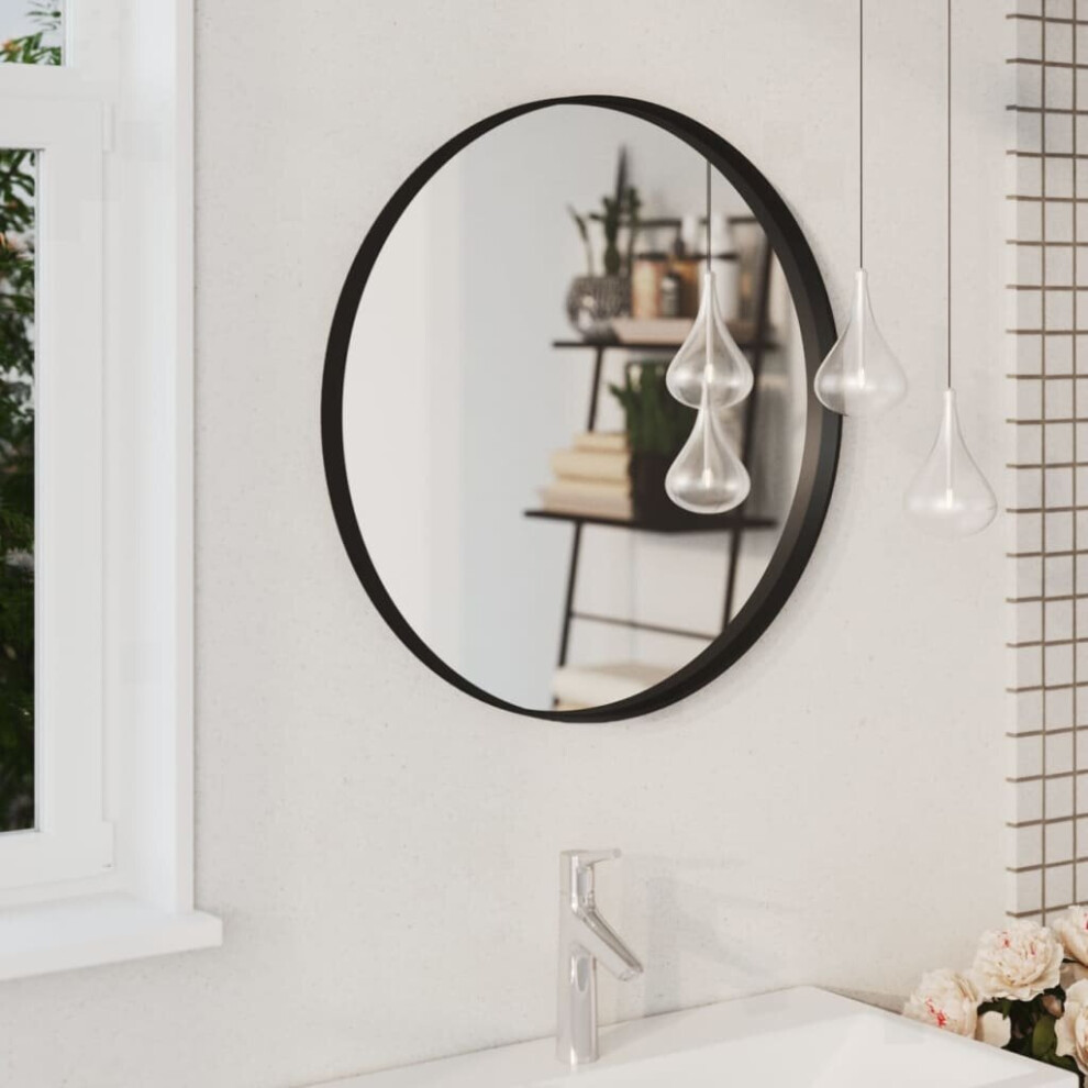 Wall Mirror Black 60 cm Bathroom Hallway Decoration Hanging Mirror
