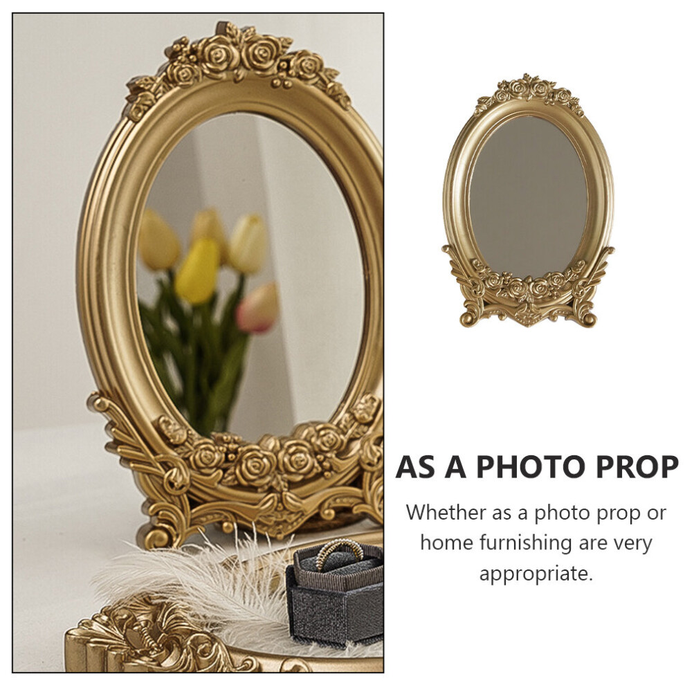 Vintage Makeup Mirror Frame Mirror Decorative Nordic Retro Mirror Tray Photography Prop Decoration Wedding Gift - Image 5