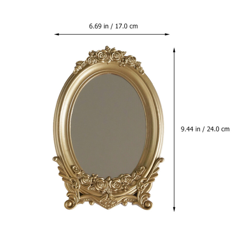 Vintage Makeup Mirror Frame Mirror Decorative Nordic Retro Mirror Tray Photography Prop Decoration Wedding Gift - Image 6