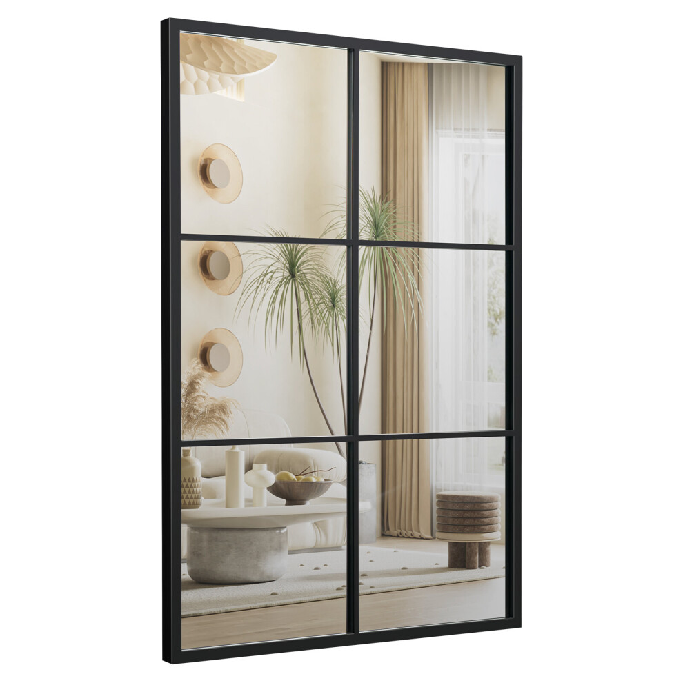 Vintage Windowpane Hanging Mirror Wall Mounted Decoration Mirror
