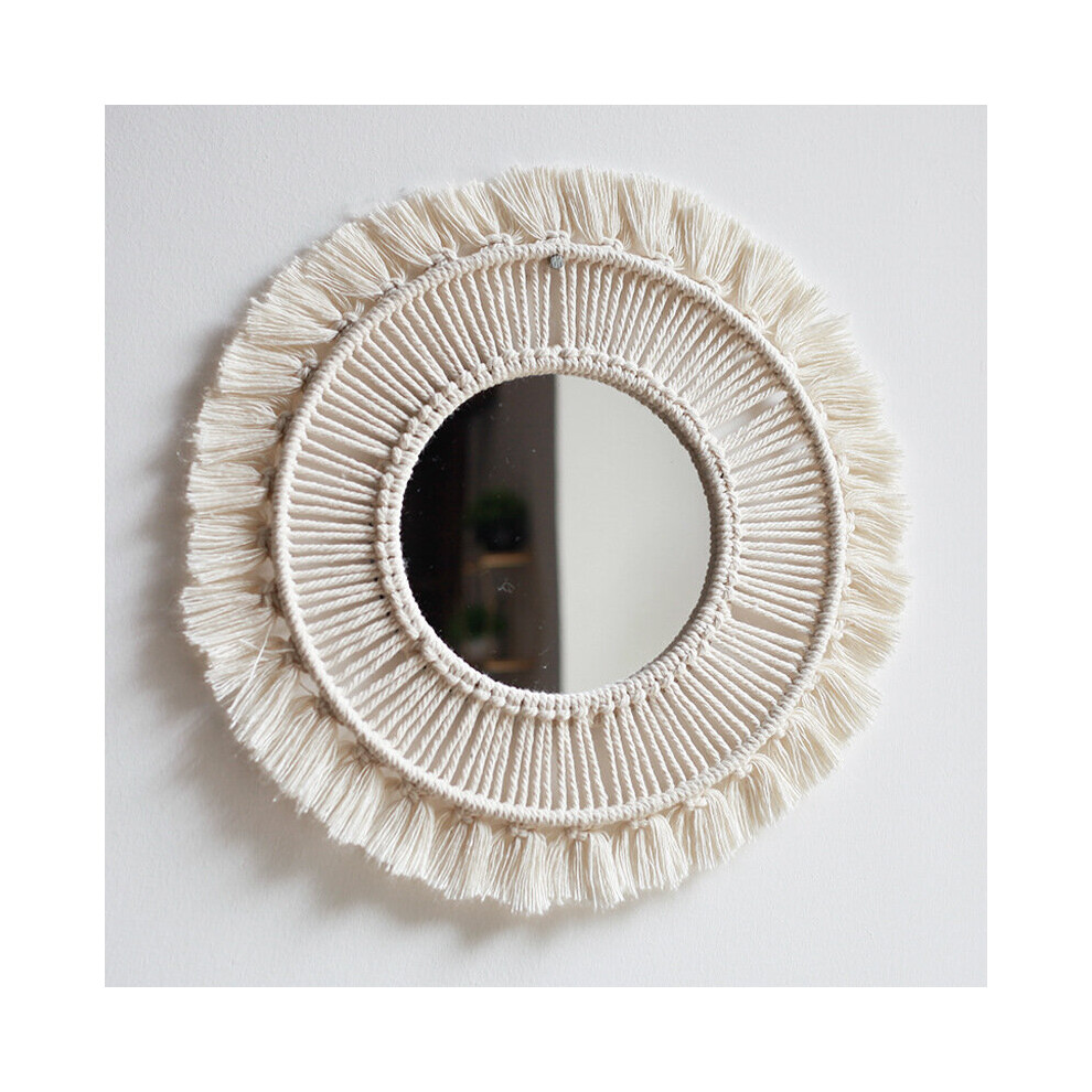 Wall Hanging Mirror Nordic Decor Bohemian Woven Tapestry Bedroom Decor Mirror Wall Decor Child Room Decorative Mirror - Image 4