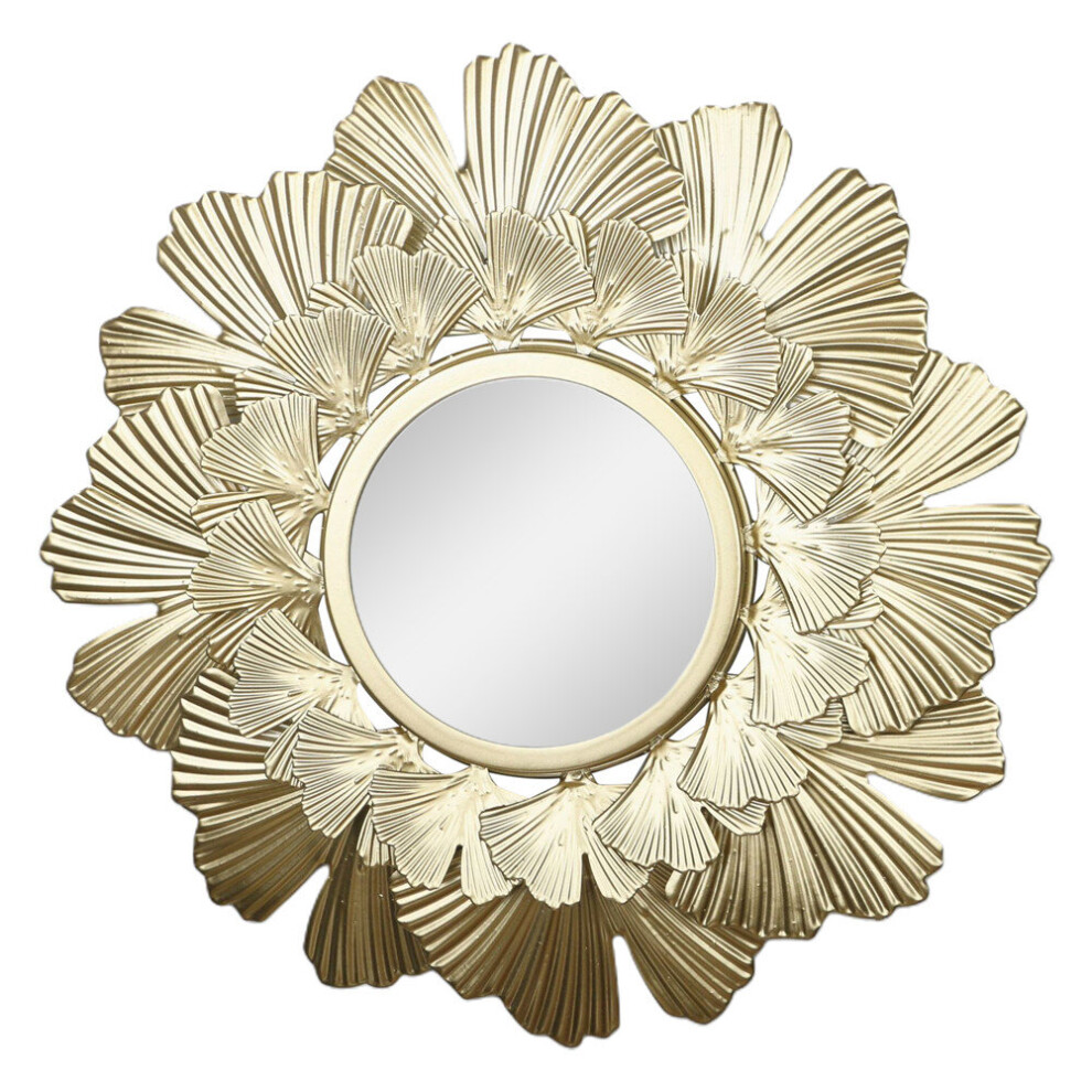 Wall Hanging Mirror Round Decorative Wall Mirror Flower Embossed Makeup Mirror For Living Room Bedroom Bathroom