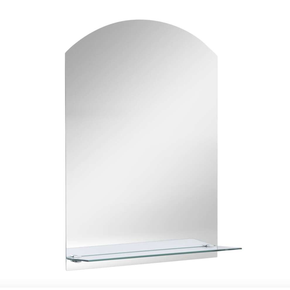 Wall Mirror with tempered glass shelf 20x40 cm bathroom mirror, round wall mount accessory, living room hanging ornament, wall art, bathroom decor