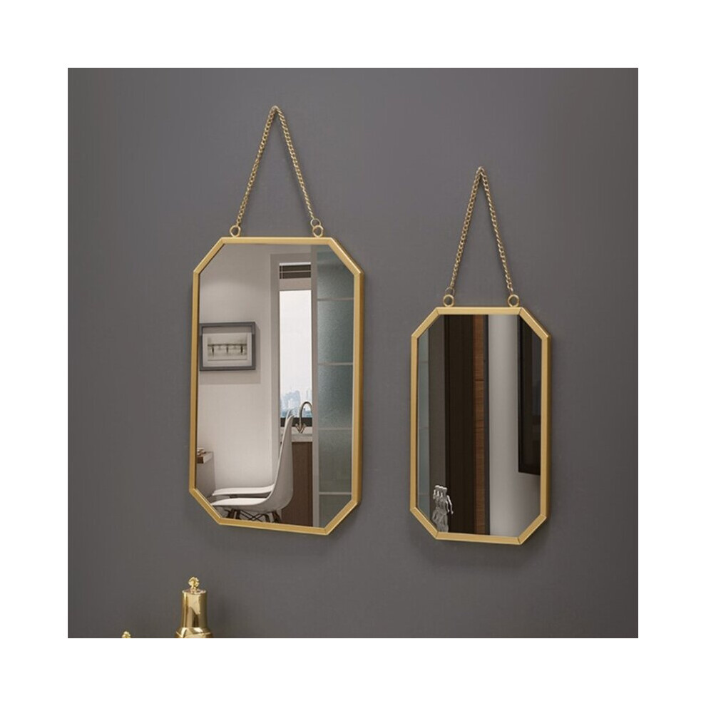 Wall Mounted Mirror Nordic Style Iron Square Mirror for Bathroom Dormitory Decoration Cosmetic Mirror Retro Art Hanging Crafts - Image 2