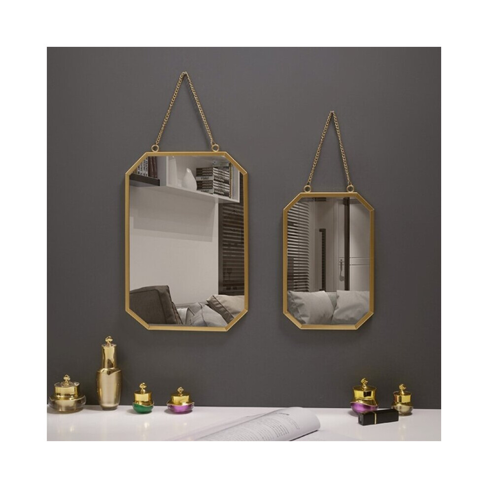 Wall Mounted Mirror Nordic Style Iron Square Mirror for Bathroom Dormitory Decoration Cosmetic Mirror Retro Art Hanging Crafts - Image 3