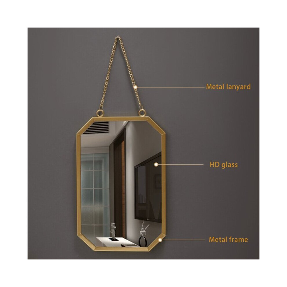 Wall Mounted Mirror Nordic Style Iron Square Mirror for Bathroom Dormitory Decoration Cosmetic Mirror Retro Art Hanging Crafts - Image 4