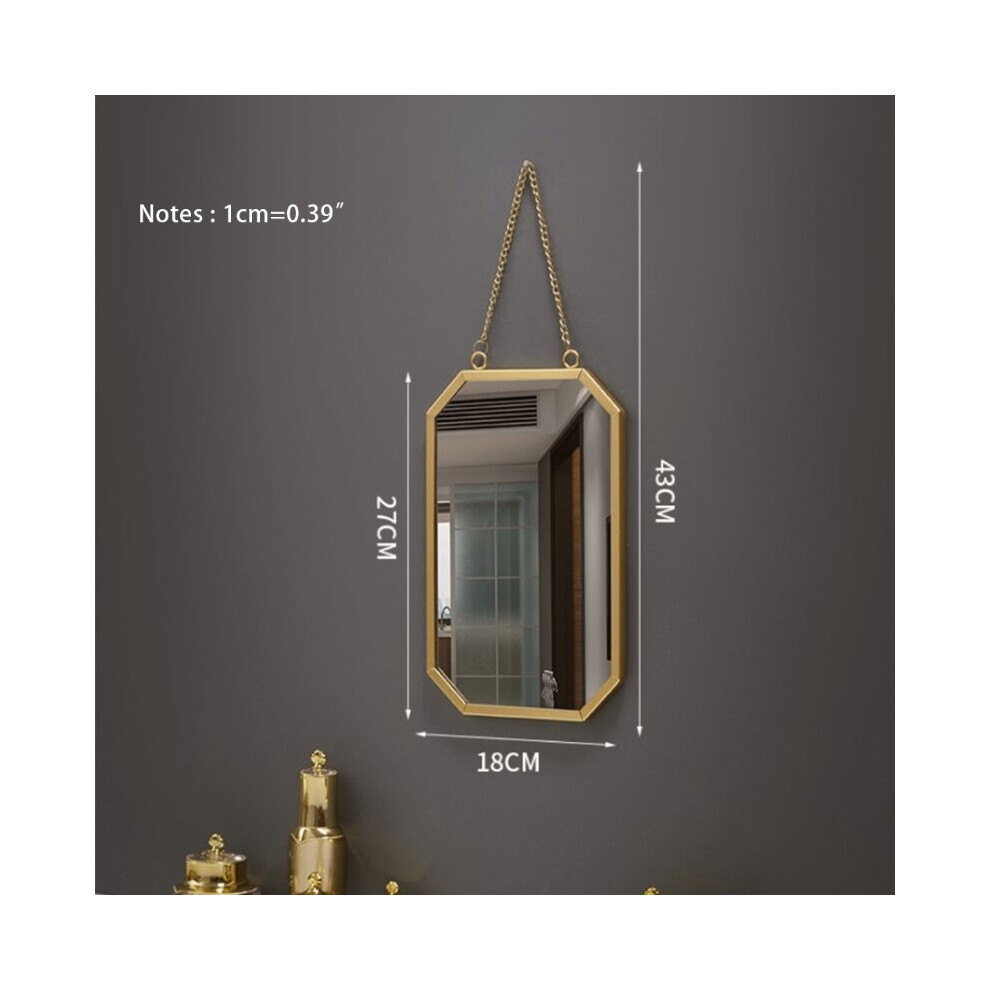 Wall Mounted Mirror Nordic Style Iron Square Mirror for Bathroom Dormitory Decoration Cosmetic Mirror Retro Art Hanging Crafts - Image 5