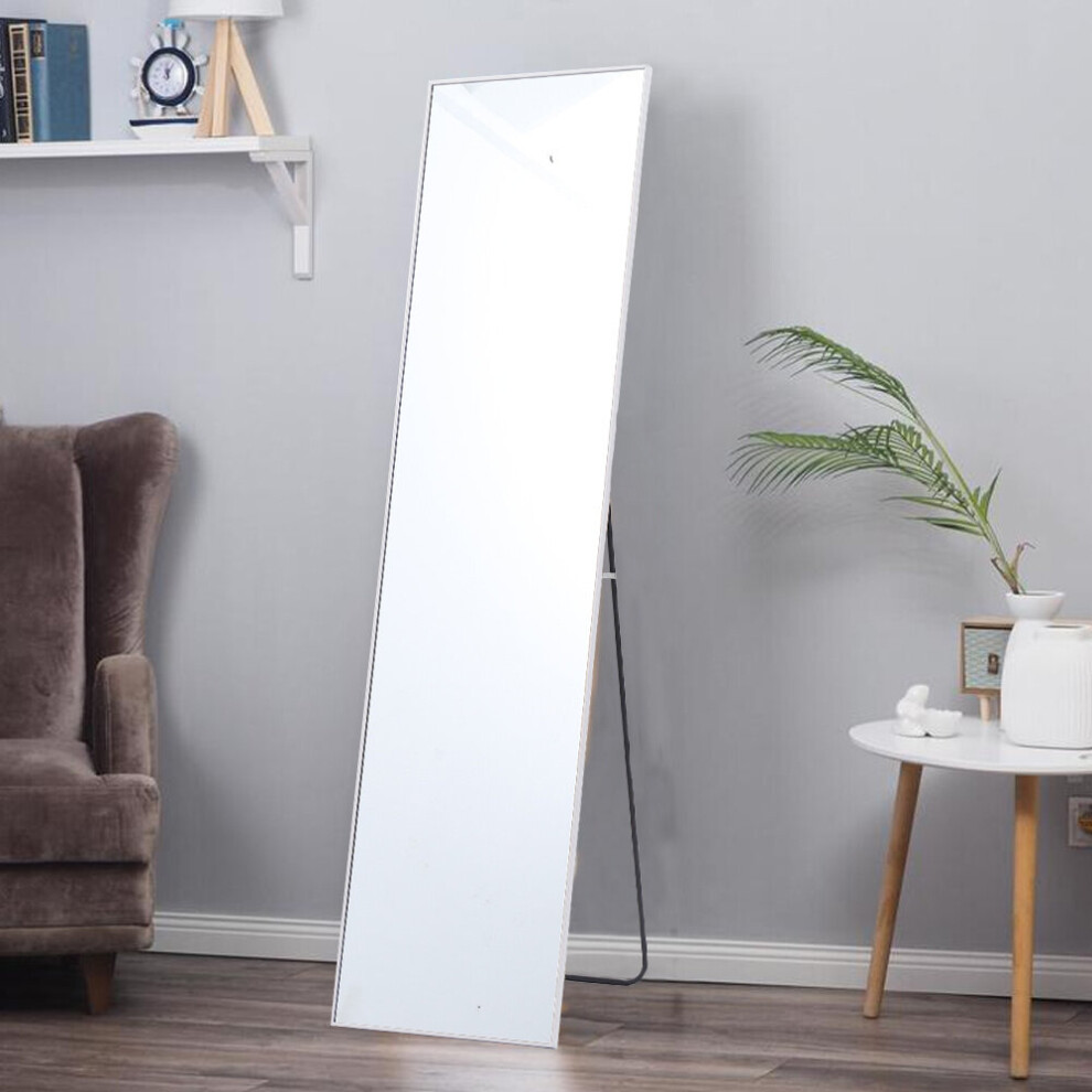 (White) Rectangular Full Length Mirror Freestanding Hanging Mirror