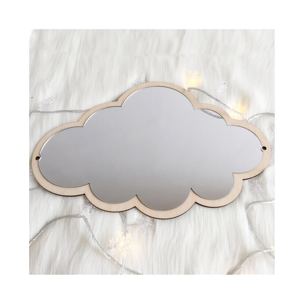 Wood acrylic Cartoon Wall Decorative Mirror for Baby Children bedroom Nursery bebe Room Rabbit Cloud Shape Furnish Decor Mirror
