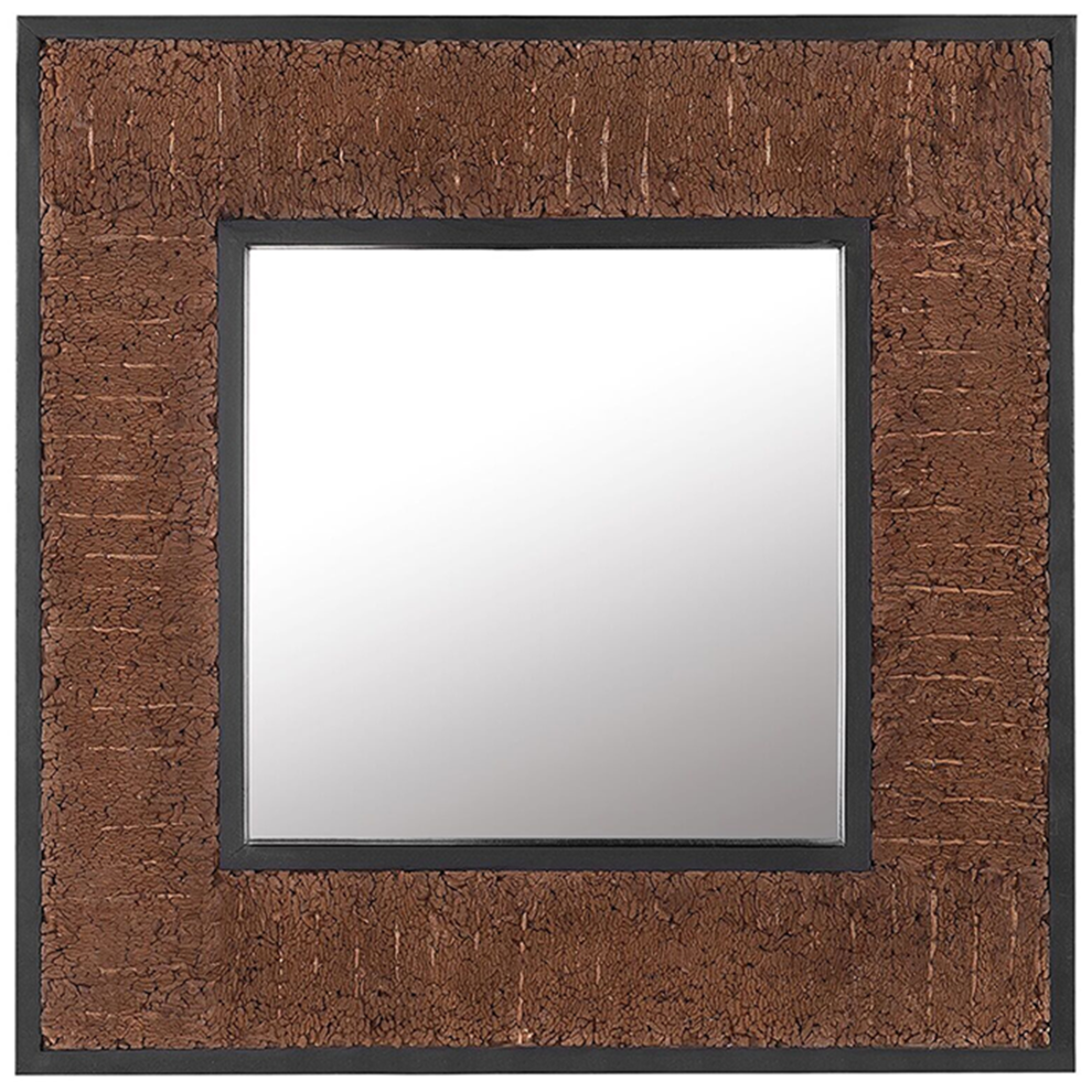 Wooden Wall Mirror 60 x 60 cm Dark BOISE