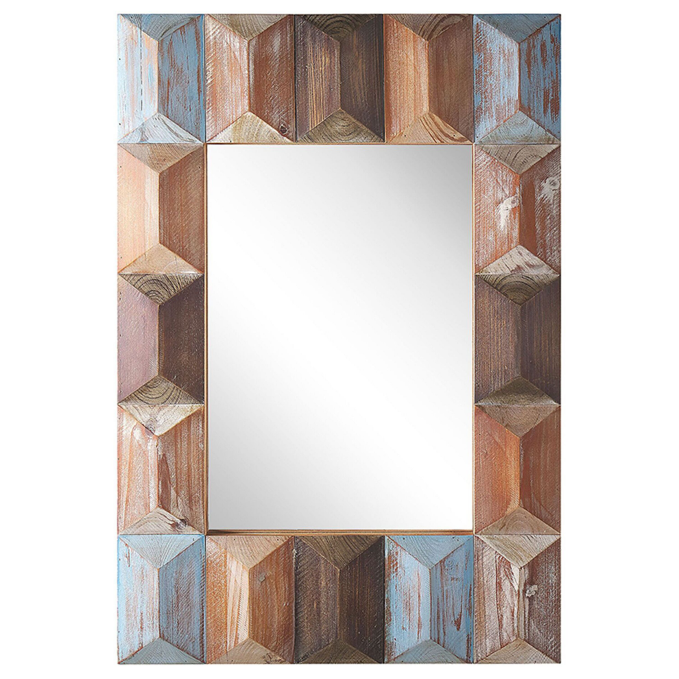 Wooden Wall Mirror 63 x 90 cm Multicolour HIZOTE