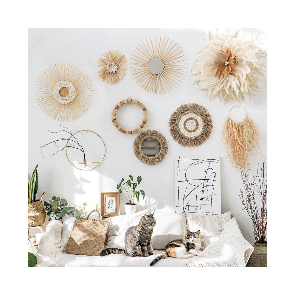Woven Hemp Rope Mirror Nordic RETRO Art Circular Mirror Living Room Decoration Mirror Coffee Shop Boho Decor - Image 2