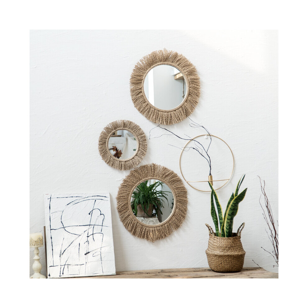 Woven Hemp Rope Mirror Nordic RETRO Art Circular Mirror Living Room Decoration Mirror Coffee Shop Boho Decor - Image 3