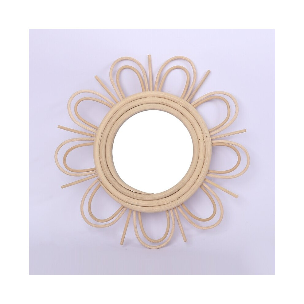 Woven Rattan Dressing Mirror Innovative Art Decoration Makeup Mirrors Bathroom Bedroom Wall Hanging Mirror
