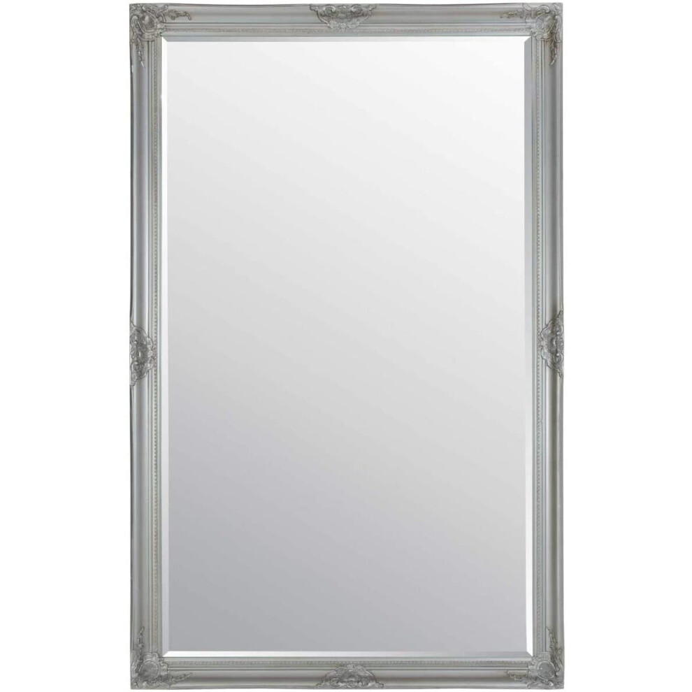 X Large Silver Antique Bevelled Dressing Wall Mirror 5Ft6 X 3Ft6 (164cm X 102cm)